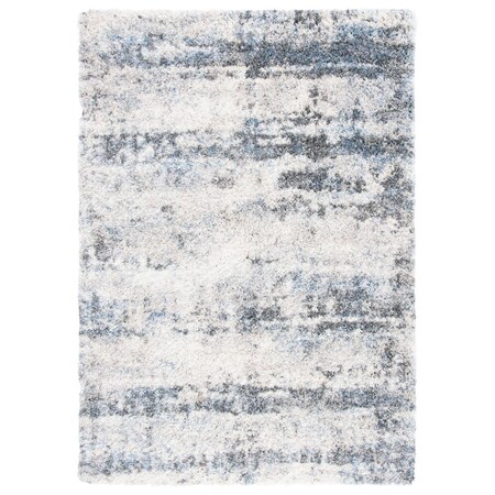 Safavieh 6 x 9 ft. Berber Shag 200 Power Loomed Rectangle Area Rug; Ivory & Charcoal BER276A-6